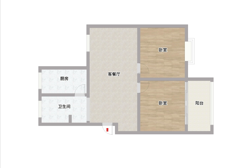 出售和平村E区约70平方五层毛坯两室一厅南北通透，两卧朝南 采光好_15