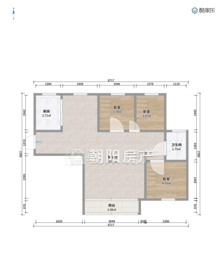 西城公馆 94平 南向三室一厅 交通便利 毛坯低总价_13