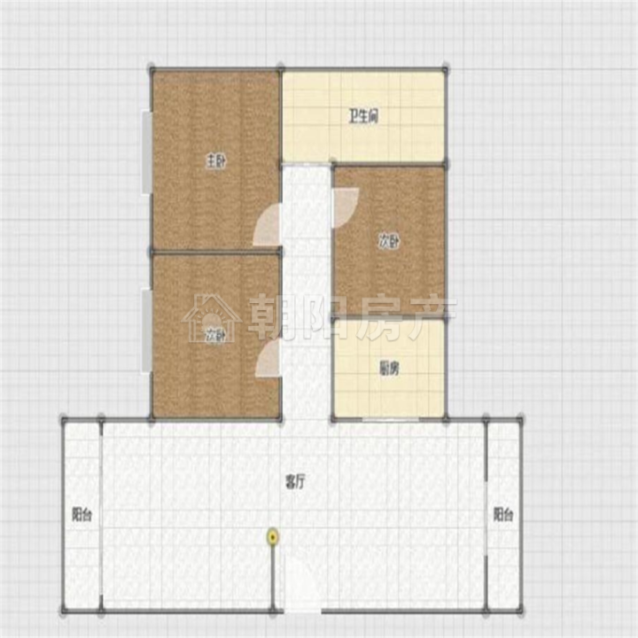 新家园B区 一层 普装 113平米 三室两厅 南北通透户型 采光好 地势好_11