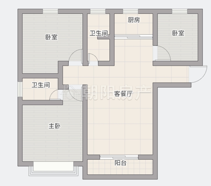 上郑广场 130平方  3室2厅2卫  毛坯 出售_16