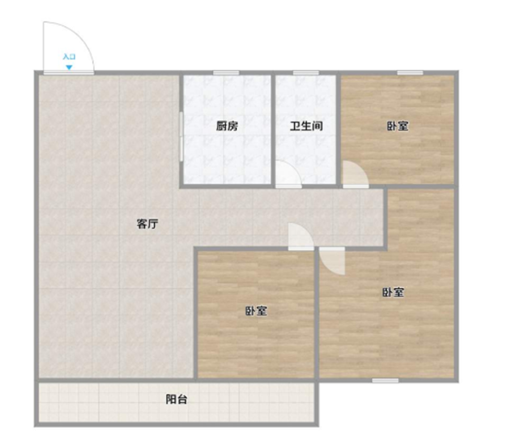 中央美域二期普装3室2厅房_13