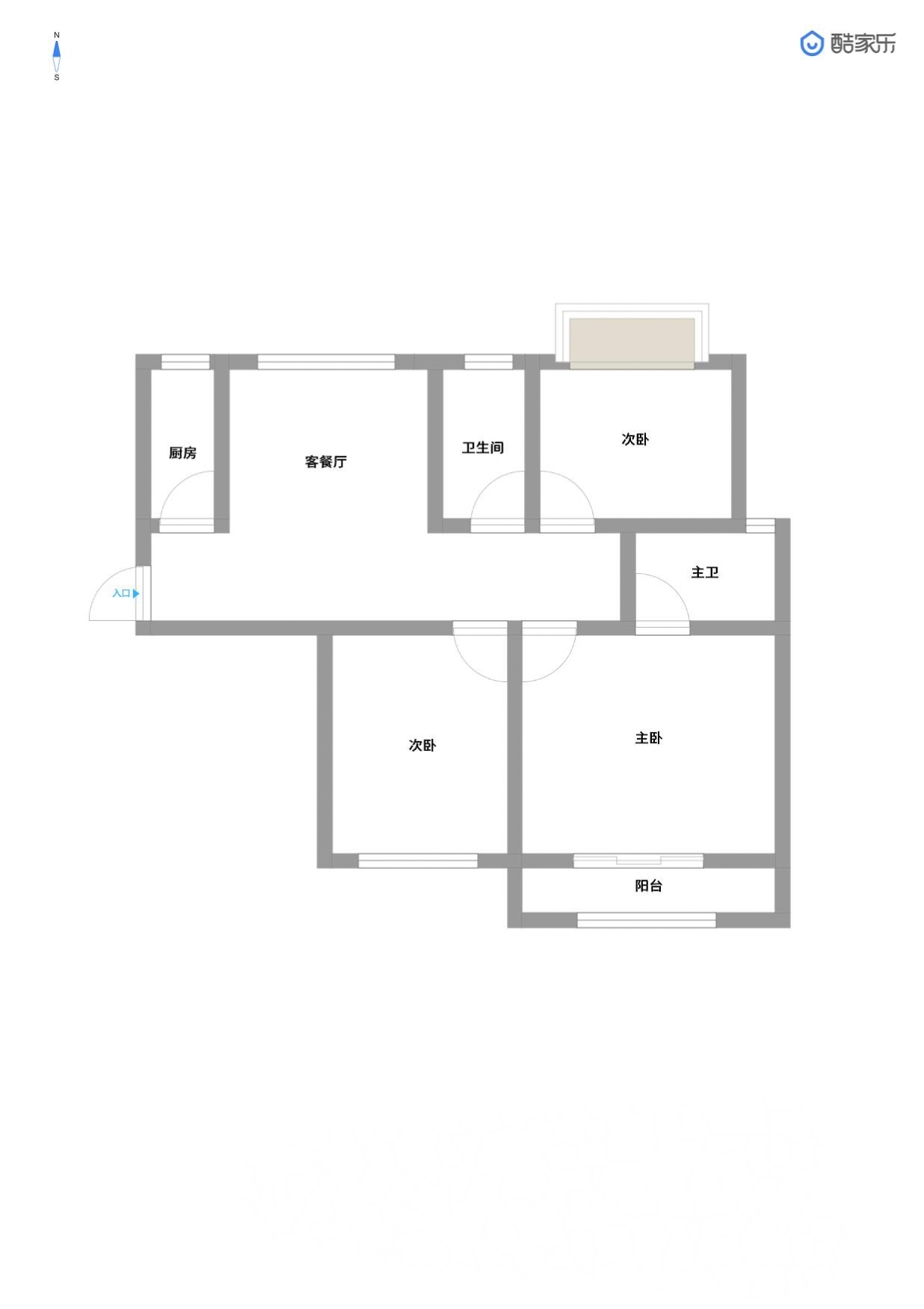 新城区 宾阳豪庭 三室二厅二卫 简单 装修出售_12