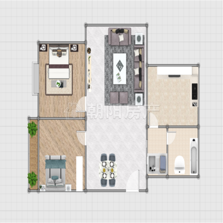 新家园B区 一层 79平米普装 两室一厅 可拎包入住_12