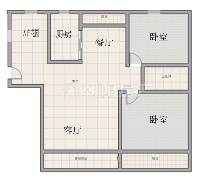 碧荷庭2室2厅简单装修边户送入户花园_13