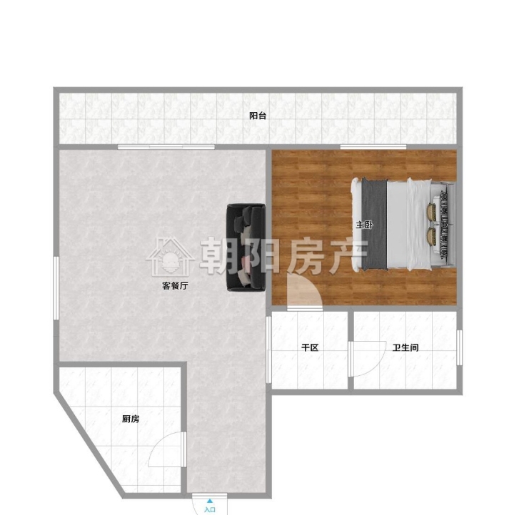 惠利学府春天 简单装修1室1厅打包_11