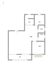 一中旁 环球港二期 3室2厅2卫 毛坯