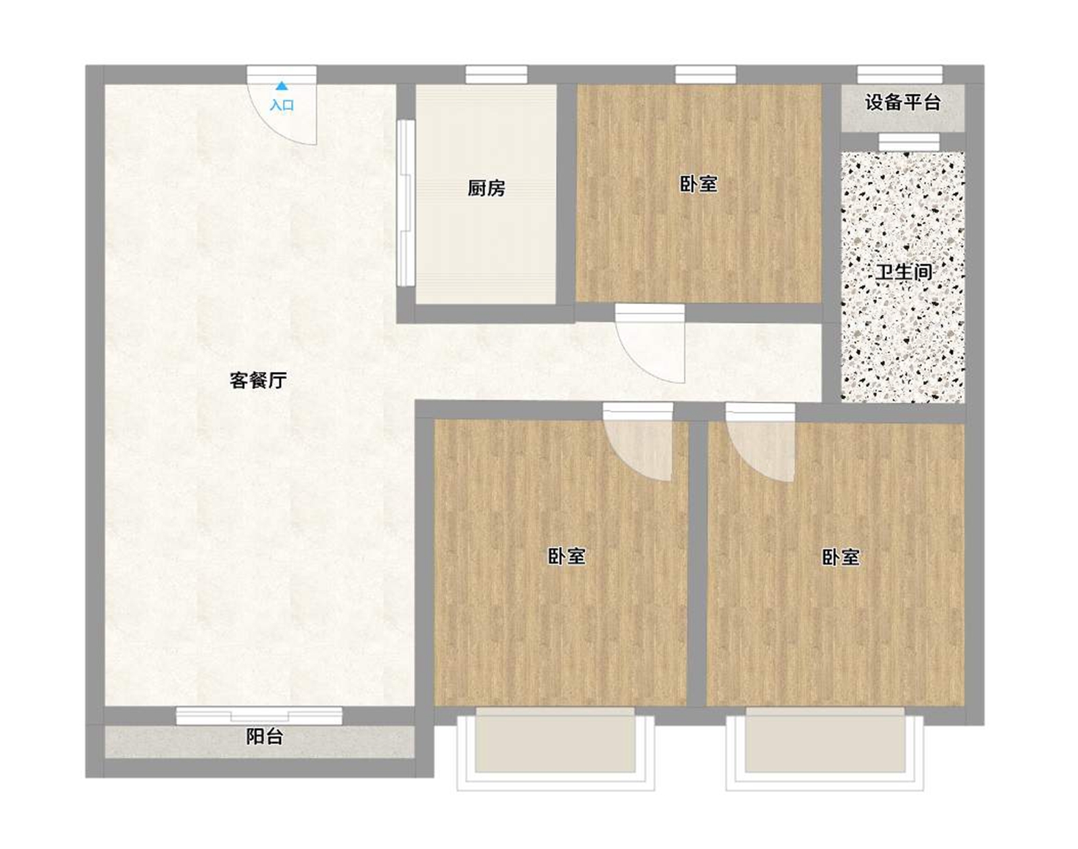 四宜新雅居毛坯房三室两厅出售_12