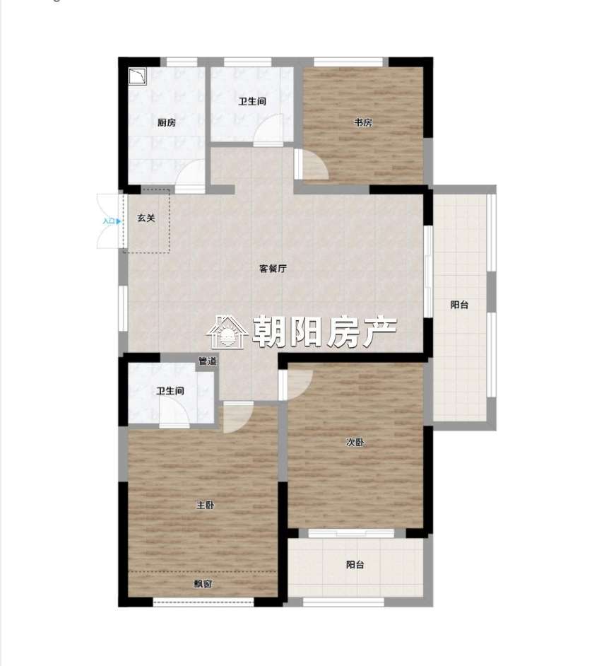 观湖名居 136平 南向三居 交通便利 毛坯_18