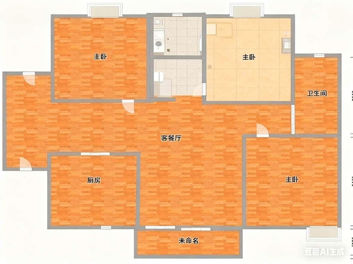 东方佳园 126平 三室两厅南北通透 满两年学区房 毛坯_15