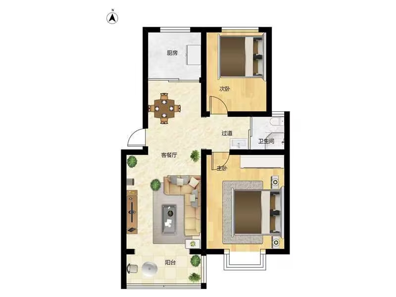 山南 香樟苑三期精装2室2厅 诚心出售 配套齐全_14