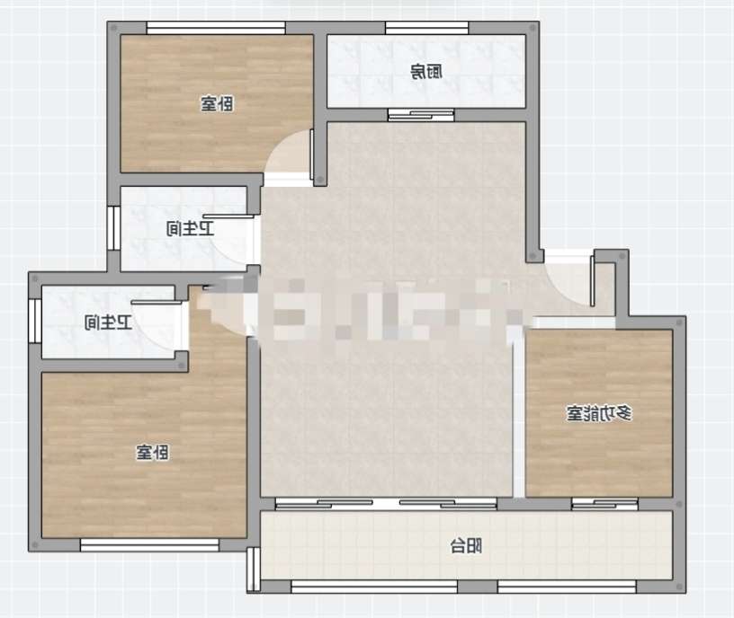 雍荣府 132平 三室二厅 采光好 环境美 毛坯洋房_38