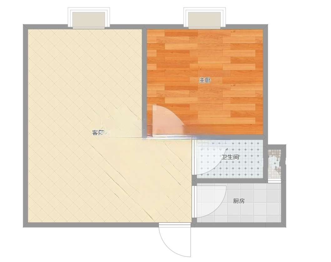 翰林庭院 65平 南向一室一厅 毛坯 环境好配套齐全_15