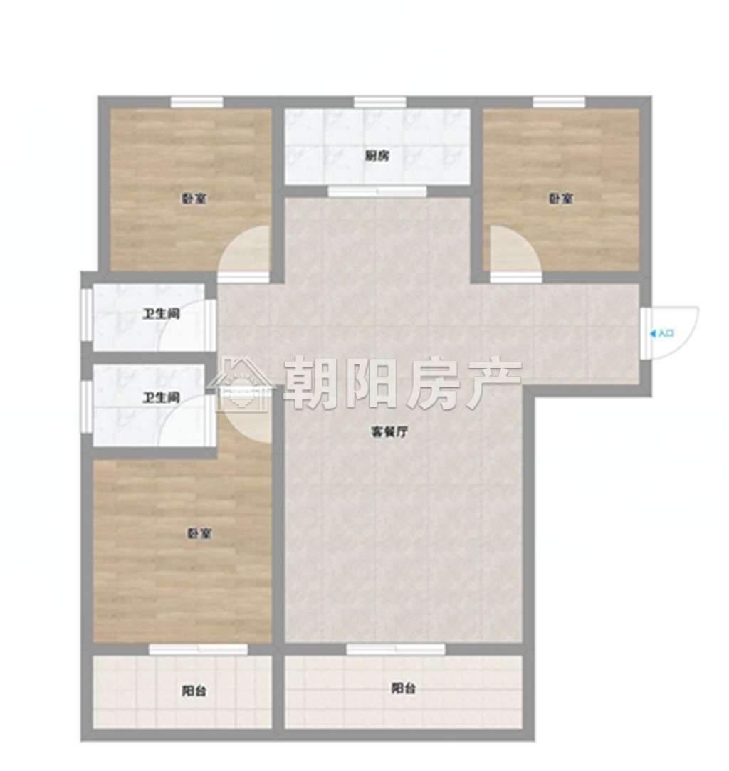 海德公馆 129平 三室两厅两卫 单价5581元/平 毛坯高楼层_12