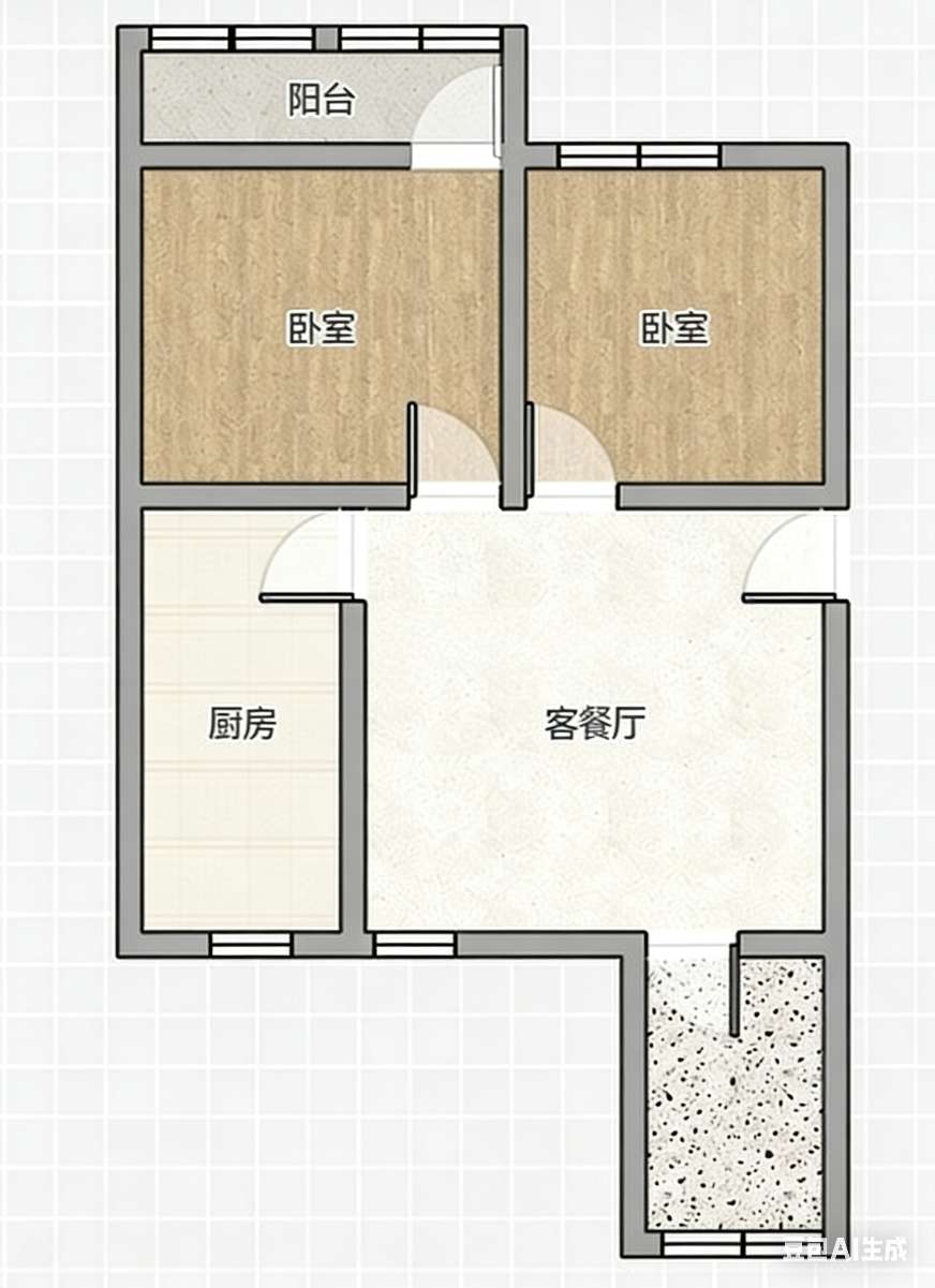 选煤村 54平 2室1厅 南向采光好 满两年 简装_12