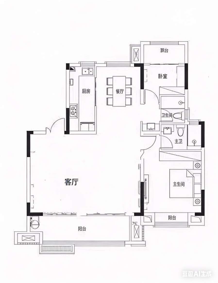 金科山水墅 124平 三室二厅 毛坯洋房 随时看房_20