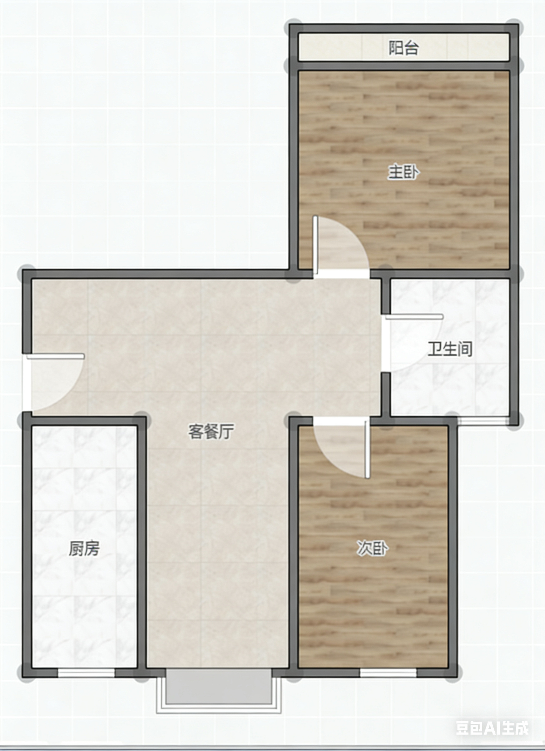 熙城熙园 89平 两室一厅 南向采光好 2314元/平 毛坯_12