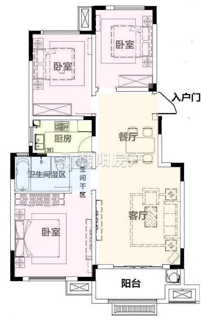 金科山水墅 109平 三室两厅 南北通透 学区房 随时看房_10
