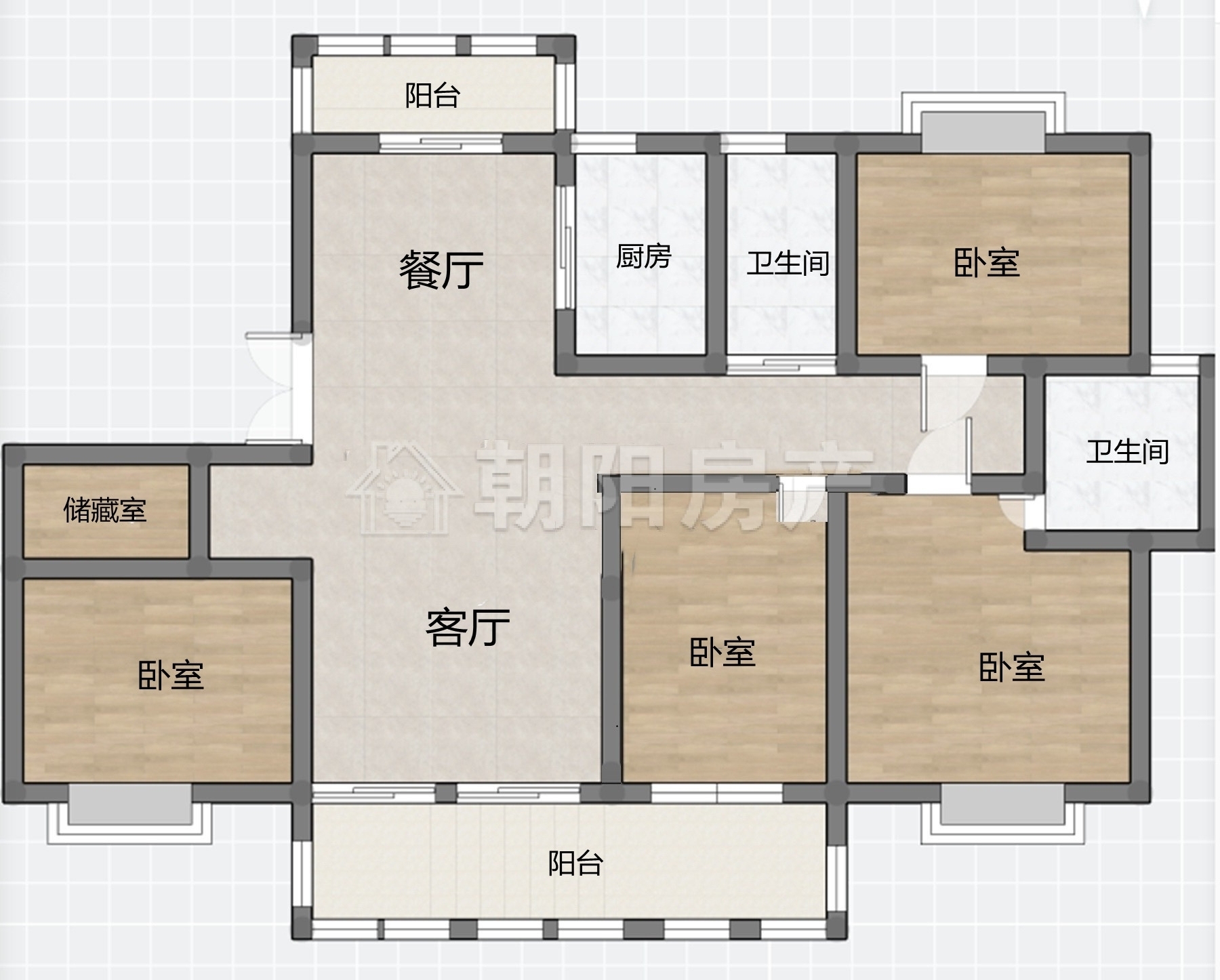 安理家园 161平 四室两厅 毛坯随时看 采光好_16