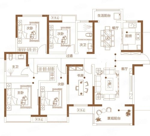 金融广场 169平 五室两厅 毛坯大户型 学区房采光好_32