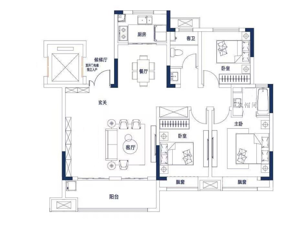 滨河赋 122平 精装三室 满两年 学区房随时看房_10