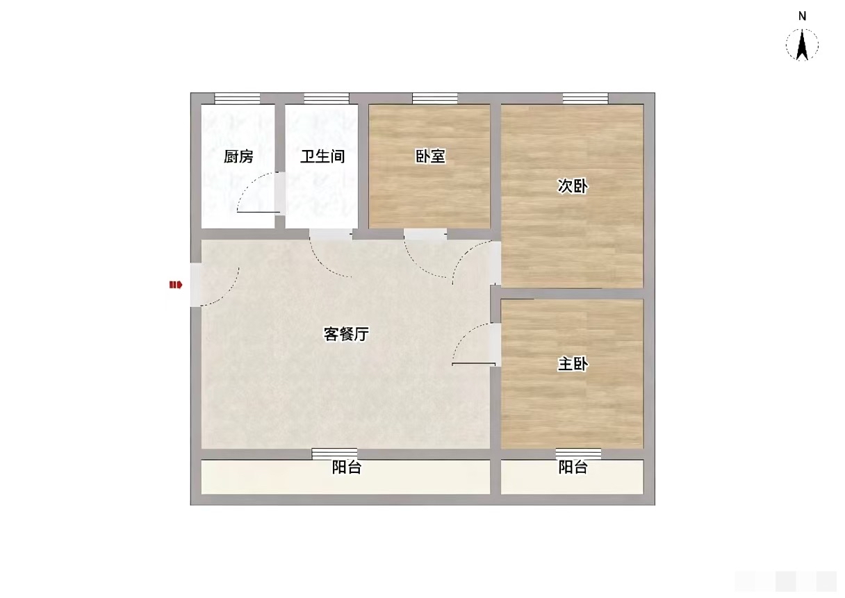 明德小区 113平 南向三室二厅 免税学区房 采光好配套全_11