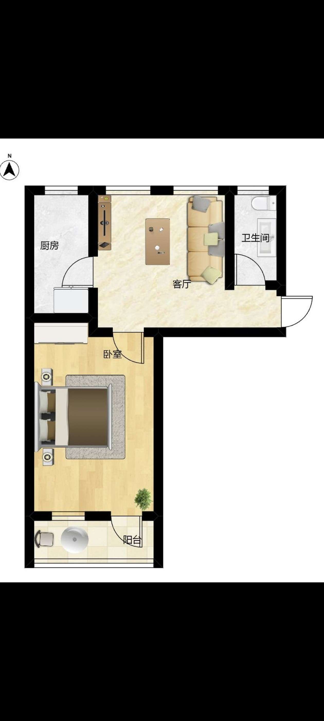 基建村二楼55平方二室一厅出租家具家电齐全_9