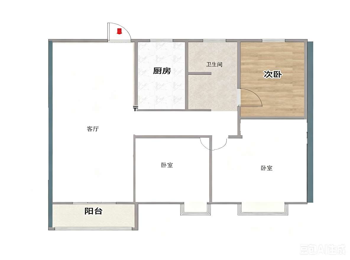 紫荆苑 93平 三室两厅 单价1935元/平 毛坯通透采光好_10