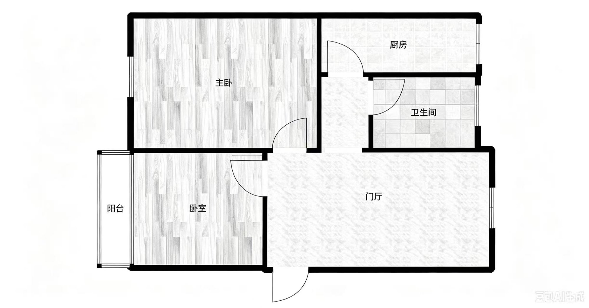 谢四小综合楼 71平 南北通透两室 简装 随时看房_13