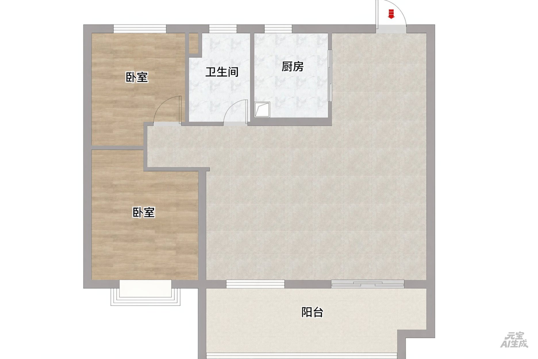 华盛国悦府 95平 三室两厅 毛坯 交通便利 随时看房_14