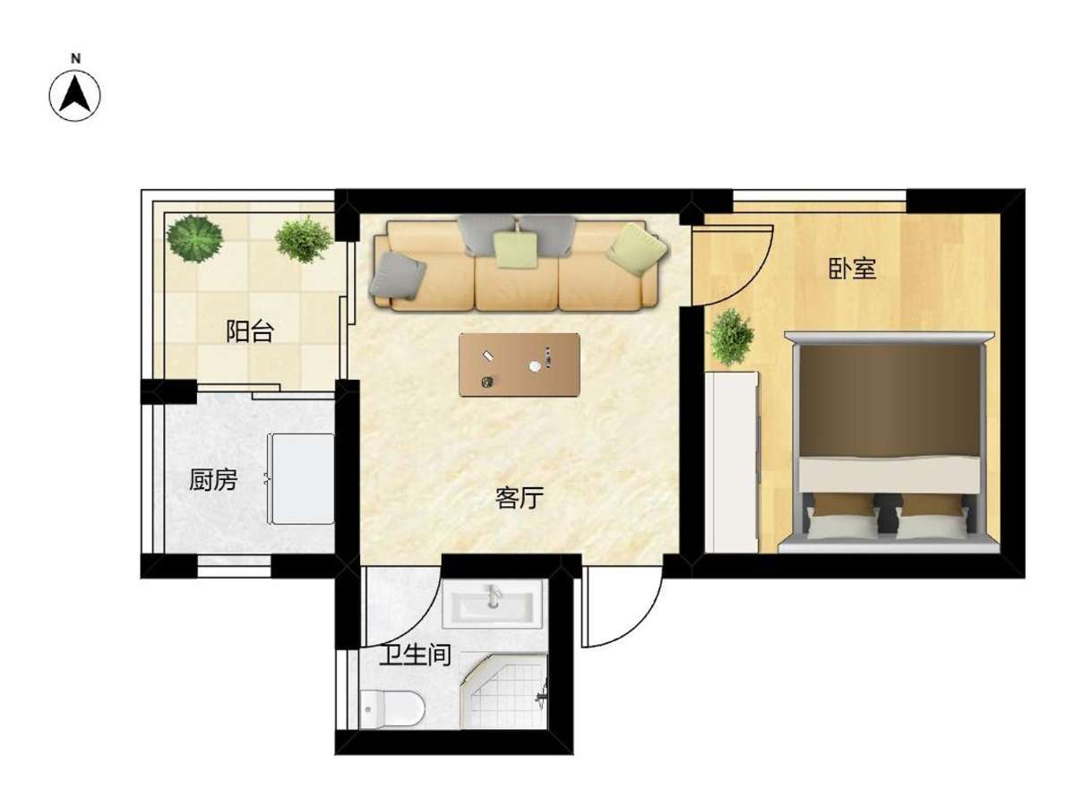 万茂中心 46平 南向精装一室 配套齐全 随时看房_19
